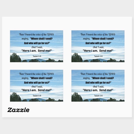 イザヤ6:8わたしは主の声を聞いた 長方形シール (シート)