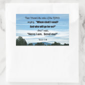 イザヤ6:8わたしは主の声を聞いた 長方形シール (バッグ)