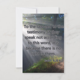 イザヤ8:20 KJVバイブル聖なる書物、 経典Pic Greeting カード