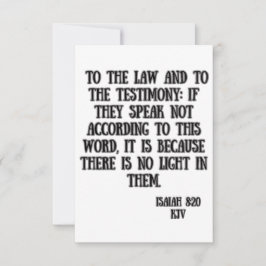 イザヤ8:20 KJV聖書の聖なる書物、 経典挨拶 カード
