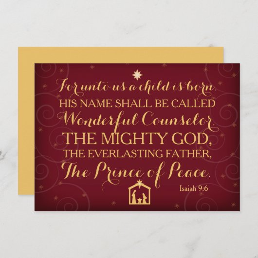 イザヤ9時6分、私たちにとって子どもは〜生まれだ 招待状 (正面/裏面)
