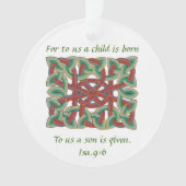 イザヤ9聖書詩書ケルト結び目模様 オーナメント (正面)