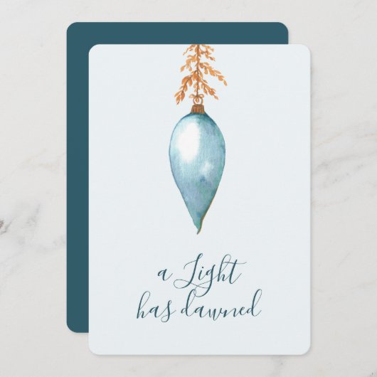 イザヤ9:2水エレガント色のモダンクリスマス シーズンカード (正面/裏面)