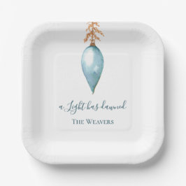 イザヤ9:2水エレガント色のモダンクリスマス ペーパープレート