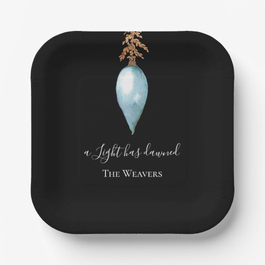 イザヤ9:2水エレガント色のモダンクリスマス ペーパープレート (正面)