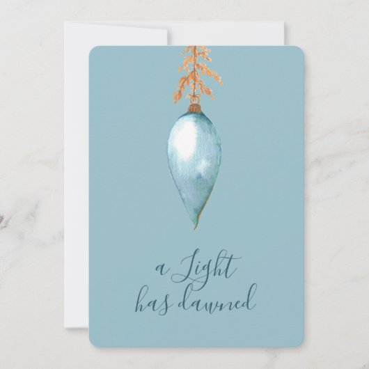 イザヤ9:2青エレガント水色クリスマス シーズンカード (正面)