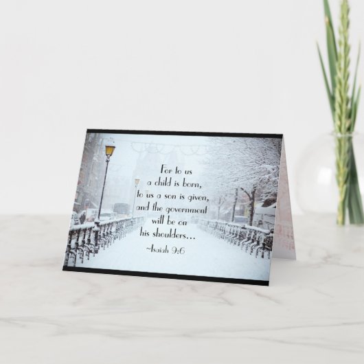 イザヤ9:6わたしたちにとって子はクリスマス生まれである シーズンカード (正面)