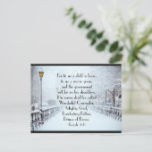 イザヤ9:6わたしたちにとって子はクリスマス生まれである シーズンポストカード (スタンド正面)