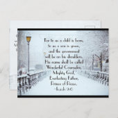 イザヤ9:6わたしたちにとって子はクリスマス生まれである シーズンポストカード (正面/裏面)