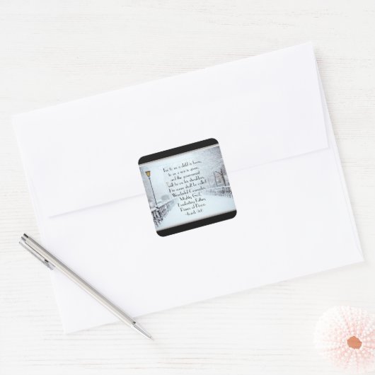 イザヤ9:6わたしたちにとって子はクリスマス生まれである スクエアシール (封筒)