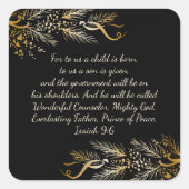 イザヤ9:6わたしたちにとって子供は聖書の生まれクリスマスである スクエアシール (正面)