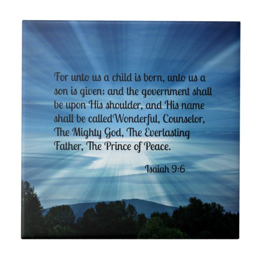 イザヤ9:6わたしたちにとって、子生まれは... タイル (正面)