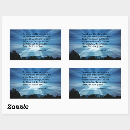 イザヤ9:6わたしたちにとって、子生まれは... 長方形シール (シート)