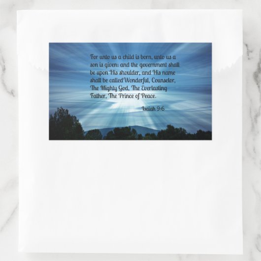 イザヤ9:6わたしたちにとって、子生まれは... 長方形シール (バッグ)