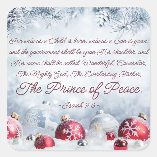 イザヤ9:6わたしたちに子供はクリスマス生まれである スクエアシール (正面)