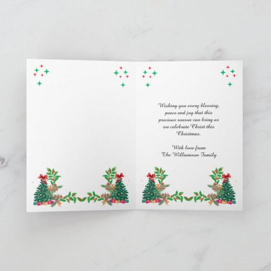 イザヤ9:6わたしたちのためにイエス・キリスト教のクリスマス シーズンカード (内部)