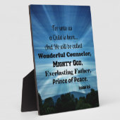 イザヤ9:6わたしたちのために子は生まれある。 フォトプラーク (側面)