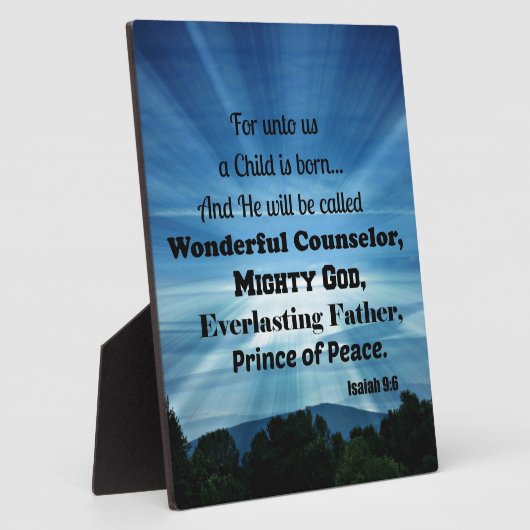 イザヤ9:6わたしたちのために子は生まれある。 フォトプラーク (側面)