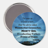 イザヤ9:6わたしたちのために子は生まれある。 マグネット (正面/裏面)