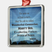 イザヤ9:6わたしたちのために子は生まれある。 メタルオーナメント (左)