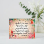 イザヤ9:6わたしたちのために子は生まれクリスマスである シーズンポストカード (スタンド正面)