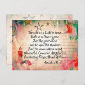 イザヤ9:6わたしたちのために子は生まれクリスマスである シーズンポストカード (正面/裏面)