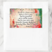 イザヤ9:6わたしたちのために子は生まれクリスマスである 長方形シール (バッグ)