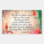 イザヤ9:6わたしたちのために子は生まれクリスマスである 長方形シール (正面)