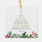 イザヤ9:6わたしたちのために子供はクリスマス生まれである セラミックオーナメント (正面)