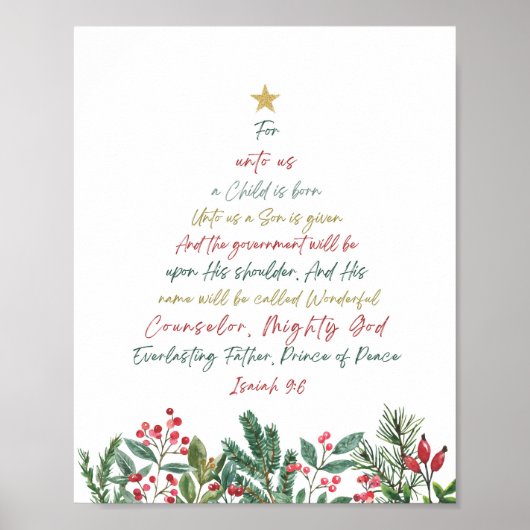 イザヤ9:6わたしたちのために子供はクリスマス生まれである ポスター (正面)