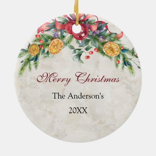 イザヤ9:6わたしたちのために子供は生まれクリスマスである セラミックオーナメント (裏面)