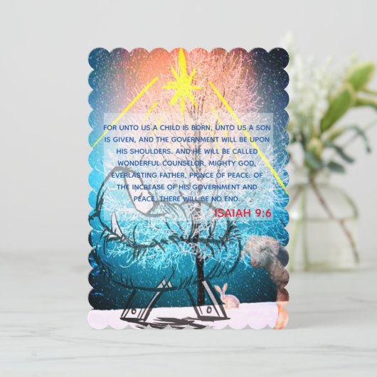 イザヤ9:6わたしたちへ子供はクリスマス生まれである シーズンカード (スタンド正面)