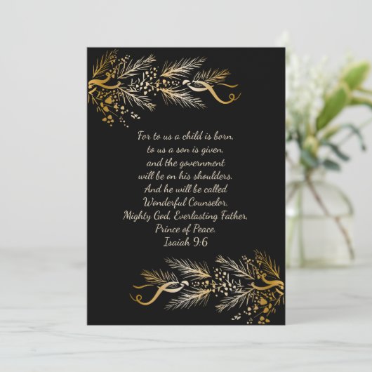 イザヤ9:6キリスト教のクリパーソナライズされたスユニークマス シーズンカード (スタンド正面)