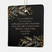 イザヤ9:6キリスト教のパーソナライズされたクリスマスプレゼント セラミックオーナメント (左)