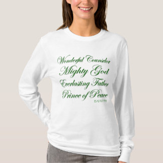 イザヤ9:6キリスト教クリスマス聖なる書物、 経典ロング Tシャツ