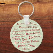 イザヤ9:6クリスマスカラー キーホルダー (正面)