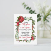 イザヤ9:6平和の王子クリスマスポインセチア ポストカード (スタンド正面)