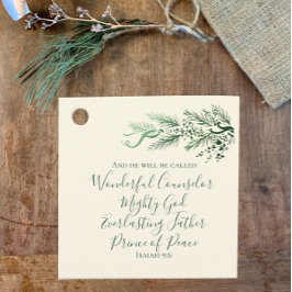 イザヤ9:6平和の王子パインカスタムクリスマス フェイバータグ