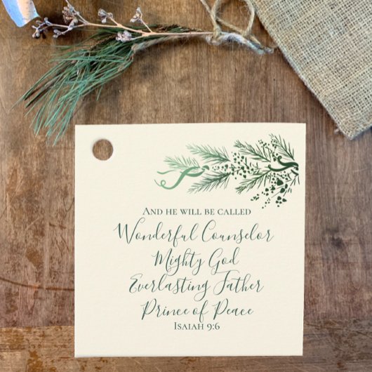 イザヤ9:6平和の王子パインカスタムクリスマス フェイバータグ