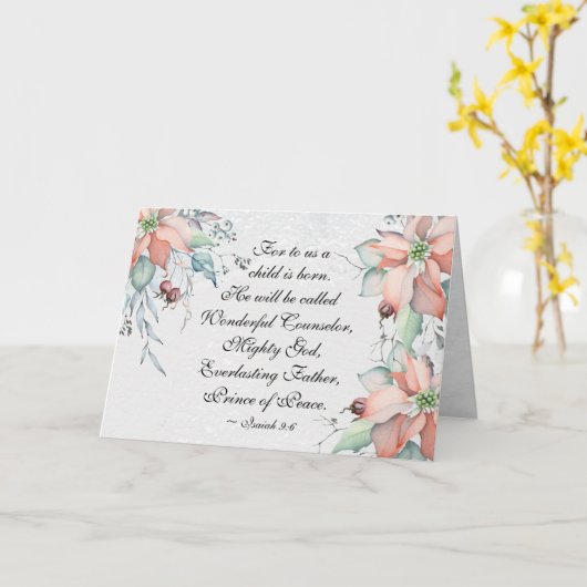 イザヤ9:6彼は素晴らしい…クリスマスと呼ばれる カード (黄色い花)