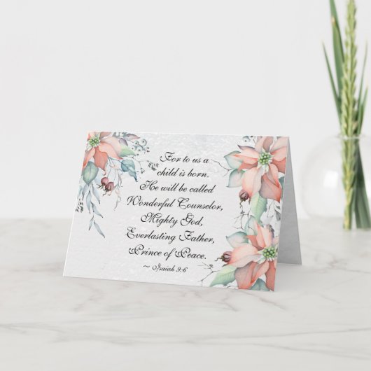 イザヤ9:6彼は素晴らしい…クリスマスと呼ばれる カード (正面)