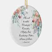 イザヤ9:6彼は素晴らしい…クリスマスと呼ばれる セラミックオーナメント (右)