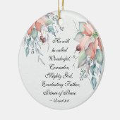 イザヤ9:6彼は素晴らしい…クリスマスと呼ばれる セラミックオーナメント (左)