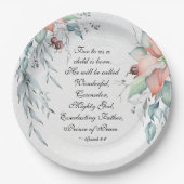 イザヤ9:6彼は素晴らしい…クリスマスと呼ばれる ペーパープレート (正面)