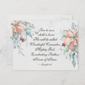 イザヤ9:6彼は素晴らしい…クリスマスと呼ばれる ポストカード (正面/裏面)