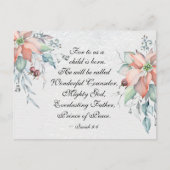 イザヤ9:6彼は素晴らしい…クリスマスと呼ばれる ポストカード (正面)