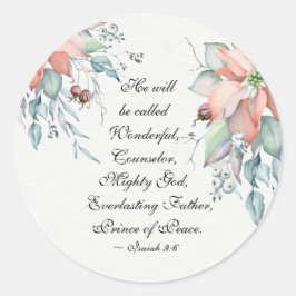 イザヤ9:6彼は素晴らしい…クリスマスと呼ばれる ラウンドシール