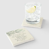 イザヤ9:6手描き松のモダンクリスマスプレゼント ストーンコースター (横)