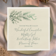 イザヤ9:6緑のパインエレガントスユニーククリスマス