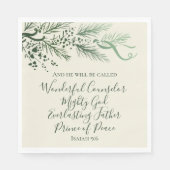 イザヤ9:6聖なる書物、 経典カスタムパインモダンクリスマス スタンダードランチョンナプキン (正面)